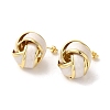 Real 18K Gold Plated Brass Enamel Stud Earrings for Women EJEW-M251-09G-07-1