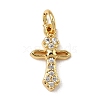 Brass Micro Pave Cubic Zirconia Pendants KK-I360-006G-01-1