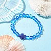 8mm Round Dyed Synthetic Moonstone Beaded Stretch Bracelets BJEW-JB10308-02-2