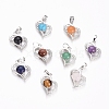 Natural & Synthetic Mixed Gemstone Pendants G-L512-O-1