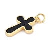 Brass Enamel Pendants KK-Q028-68G-03-2