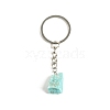 Natural Rough Raw Amazonite Irregular Shaped Keychain G-PW0007-037F-1