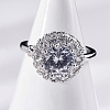 Brass Micro Pave Clear Cubic Zirconia Finger Rings for Women RJEW-S398-03A-P-1