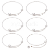 6Pcs Adjustable 304 Stainless Steel Wire Cuff Bangle Making MAK-BBC0001-24B-P-1