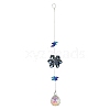 Glass Flower Hanging Suncatchers HJEW-P018-E03-3