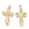 Brass Micro Pave Clear Cubic Zirconia Pendants ZIRC-O038-09G-2