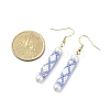 Glass Pearl & Seed Column Dangle Earrings EJEW-MZ00059-01-4