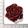 Synthetic Shell Dyed Carved Flower Connector Charms CORA-D034-01B-3