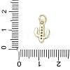 Brass Micro Pave Cubic Zirconia Charms KK-K368-04A-G-3