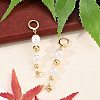 Brass ABS Plastic Pearl Tassel Hoop Earrings EJEW-U040-12G-3