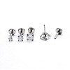 Titanium Steel Clear Cubic Zirconia Threadless Labret Stud WG18B1C-21-1