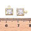 Brass+Cubic Zirconia Charms KK-T070-14C-3