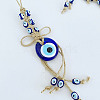 Flat Round with Evil Eye Glass Pendant Decorations EVIL-PW0002-07-1