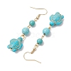 Synthetic Turquoise Dangle Earrings EJEW-JE05849-03-4