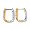 Groove Rectangle Ion Plating(IP) 304 Stainless Steel Two Tone Hoop Earrings for Women EJEW-L287-055GP-1