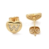 Rack Plating Brass Micro Pave Clear Cubic Zirconia Stud Earrings EJEW-K299-01G-W-4