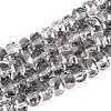 Electroplate Transparent Glass Beads Strands X-EGLA-N022-04A-D02-1