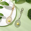 2Pcs 2 Colors Tennis Racket Alloy Pendant Decorations HJEW-JM02820-2