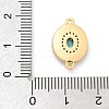 Brass Micro Pave Clear Cubic Zirconia & Shell Connector Charms KK-M303-03G-05-3