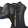 Tiger Eye Beads Dangle Earrings EJEW-JE06894-2