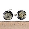 Natural Snowflake Obsidian Flat Round Pendants G-Q188-01P-02-3