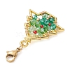 Christmas Tree Glass & Alloy Pendant Decorations HJEW-TA00188-4