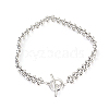 Rhodium Plated 925 Sterling Silver Round Beaded Stretch Bracelets for Women DS4468-1-1