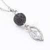 Alloy Charms with Cubic Zirconia Pendant Necklaces NJEW-JN01978-4