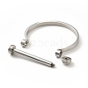 Non-Tarnish 304 Stainless Steel D Shape Bar Screw Bangle BJEW-G636-04A-P-4