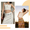 1Pc Alloy Pave Synthetic Turquoise Oval Flower Link Chain Waist Belly Body Chains for Women AJEW-DC0003-22-5