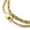 304 Stainless Steel Rope Chain Bracelets BJEW-R003-04G-01-3