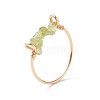 Natural Gemstone Chips Beaded Finger Rings RJEW-JR00512-4