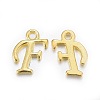 Golden Plated Alloy Letter Pendants LS-X-PALLOY-J718-01G-F-1