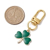 Lucky Clover Alloy Enamel Pendant Decoration HJEW-JM02502-01-3