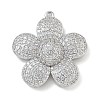 Rack Plating Brass Micro Pave Clear Cubic Zirconia Pendants KK-G515-63P-01-1