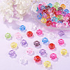 100Pcs UV Plating Transparent Acrylic European Beads TACR-TA0001-93C-5