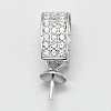 Anti-Tarnish Rhodium Plated 925 Sterling Silver Pendant Bails STER-D029-10P-1
