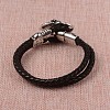 Braided Leather Cord Bracelets BJEW-L605-35-2