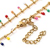 304 Stainless Steel Colorful Enamel Tassel Pendant Necklaces for Women NJEW-G140-07G-3