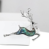 Alloy and Paua Shell Elk Brooch PW-WG309AD-01-2