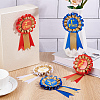 6Pcs 3 Colors Award Ribbon Shape Tinplate Badge Pins JEWB-SC0001-93-4