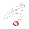 Glass Heart with Cloud Pendant Necklace NJEW-H165-01B-1