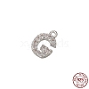 Real Platinum Plated Rhodium Plated 925 Sterling Silver Micro Pave Clear Cubic Zirconia Charms STER-P054-10P-G-1