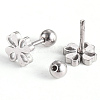 Tarnish Resistant 201 Stainless Steel Barbell Cartilage Earrings EJEW-R147-12-2