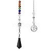 Natural Black Agate Dowsing Pendulum Big Pendants PW-WG3800F-02-1