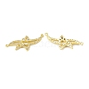 Brass Pave Clear Cubic Zirconia Connector Charms KK-E068-VB382-1