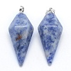 Natural Blue Spot Jasper Pointed Pendants KK-E757-F-04P-1