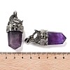 Natural Amethyst Faceted Sword Pendants G-Q163-01AS-07-3
