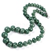 Natural Green Aventurine Rondelle Graduated Beaded Necklaces for Women Men NJEW-K388-02R-1