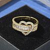 Brass Micro Pave Clear Cubic Zirconia Finger Rings RJEW-G336-06G-3